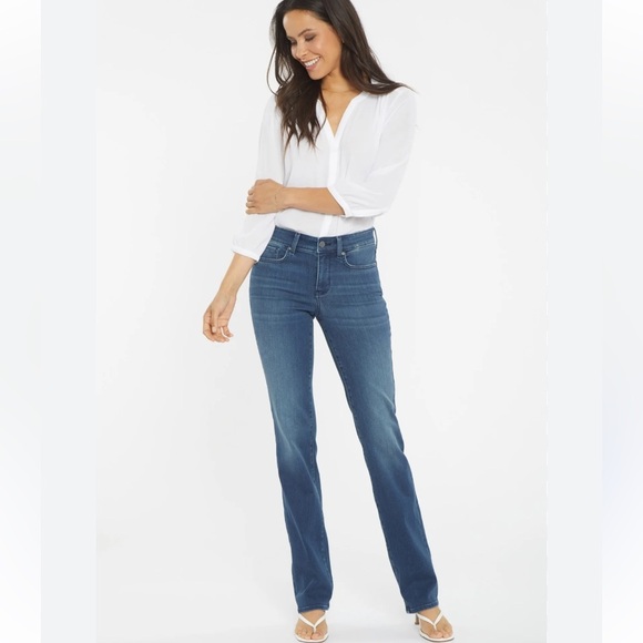 NYDJ Marilyn Straight High Rise Jeans Size 12 - Picture 1 of 8